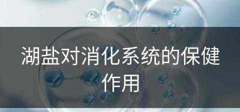 湖盐对消化系统的保健作用(湖盐对消化系统的保健作用有哪些)